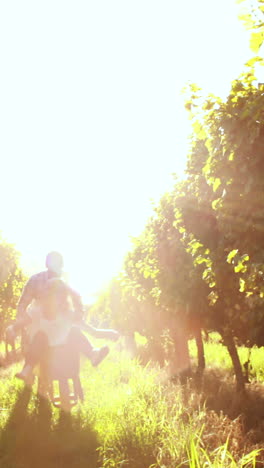 Happy-couple-playing-with-a-wheelbarrow