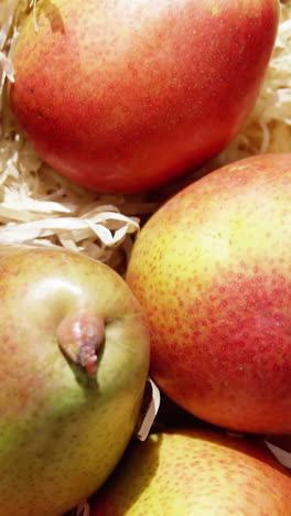 Close-up-of-eight-pears