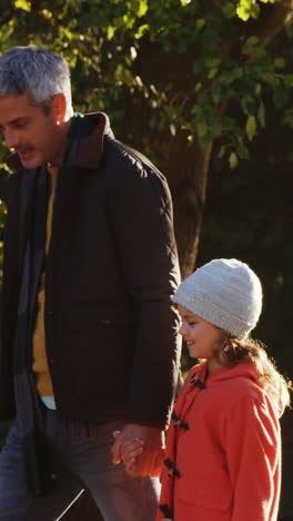 Niña-Caminando-Con-Papá-Al-Aire-Libre