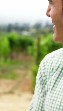 Portrait-of-handsome-man-holding-a-wine-grape