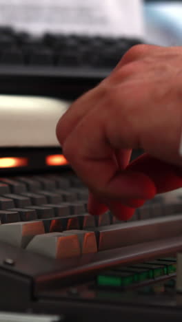 Young-science-student-typing-on-keyboard-