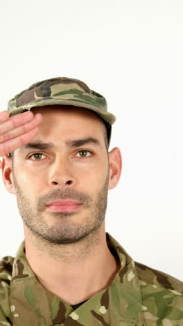 Soldier-saluting-on-white-background