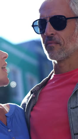 Portrait-of-mature-couple-is-relaxing-in-the-street