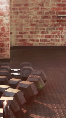 Close-up-of-dumbbell-weights