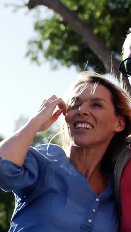 Mature-couple-is-embracing-and-looking-something-in-the-street