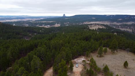 Passing-Over-Forest-Roads-Approaching-Devils-Tower-in-Wyoming