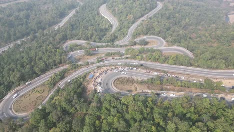 Patratu-Valley-Aerial-View-Timelapse-Hyperlapse,-This-beautiful-tourist-spot-just-30-Kms-from-Ranchi-town,-India