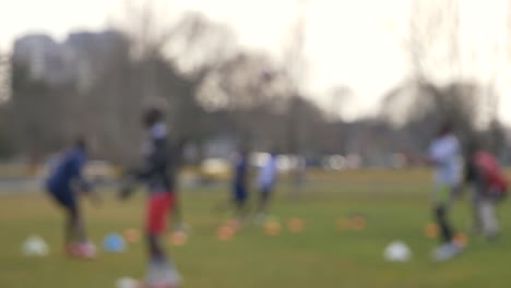 Schwarze-Männer-Coachen-Kopfball-Fußballplatz-Training