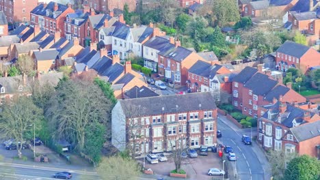 Aerial-shot-of-the-famous-historic-city-of-Leicester-in-England-in-summer