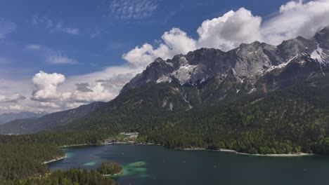 The-unparalleled-beauty-of-Lake-Eibsee-in-Bavaria,-Germany