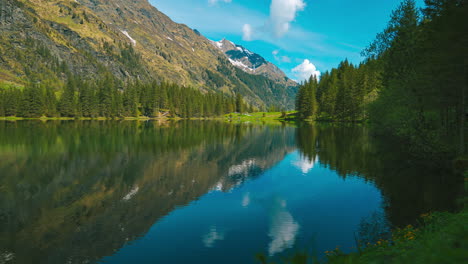 Lago-Hintersee-Cinemagraph,-Parque-Nacional-De-High-Tauern-En-Tirol,-Austria