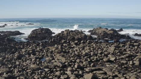 4K-high-detail-dolly-shot-of-California's-rocky-coast-at-Monterey-Bay