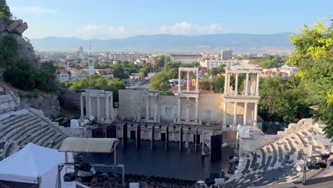 Vista-Matutina-Del-Antiguo-Teatro-De-Plovdiv