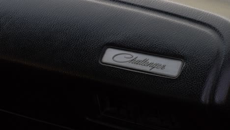 View-of-the-logo-in-the-interior-of-a-vintage-Dodge-Challenger-