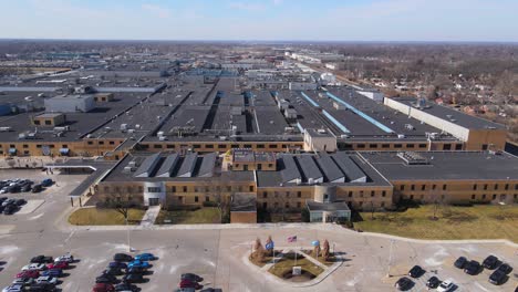 Detroit-Diesel-Corporation-Headquarters-in-Aerial-Sliding-View