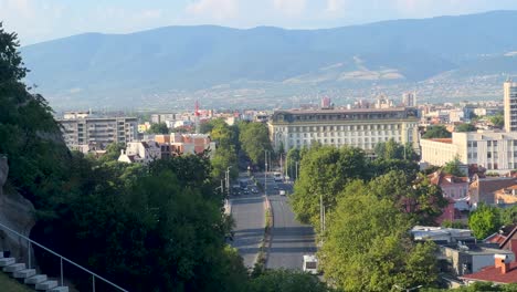 Morgenansicht-Der-Stadtlandschaft-Vom-Antiken-Theater-In-Plovdiv