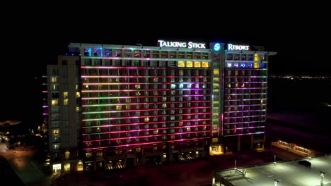 Drone-shot-of-the-Talking-Stick-Resort-in-Arizona,-a-tribal-casino