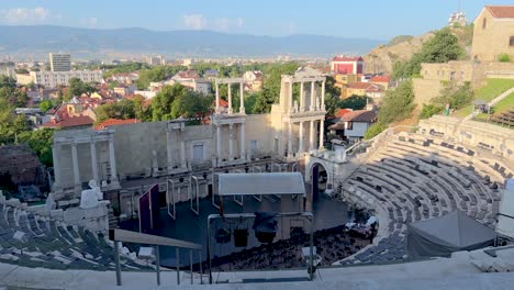 Vista-Matutina-Del-Antiguo-Teatro-De-Plovdiv