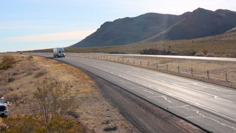 Tractor-trailer-hauling-Werner-products-on-Interstate-10-in-southwest-Texas