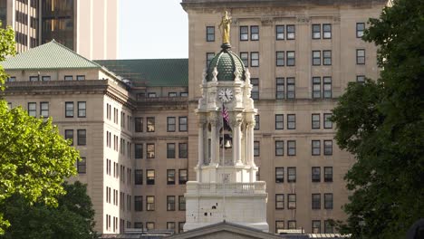 Cadman-Plaza-Borough-Hall-Top-Arch-Statue-Close-Up-Steady