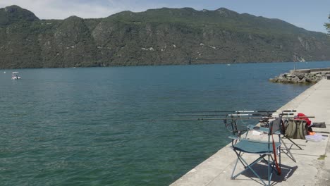 Lakeside-view,-French-alpine-famous-natural-environment-at-Savoie-Aix-Les-Bains