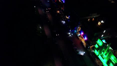 Bird's-eye-looking-down-aerial-shot-over-Ocean-Dr