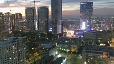 Innenstadt-Von-Los-Angeles-|-Skyline-Der-Stadt-|-Stunden-Des-Sonnenuntergangs-|-Luftaufnahme-Des-Sonnenaufgangs-|-Atemberaubendes-Tageslicht