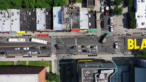 A-drone-shot-over-the-Black-Lives-Matter-mural-in-Brooklyn-on-Fulton-Street