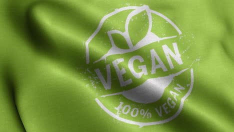 4k-3D-waving-flag-illustration-of-the-vegan-symbol-in-green