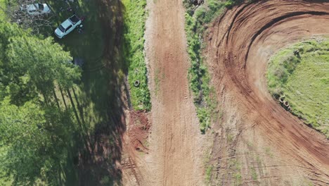 Top-aerial-view-of-motocross-track