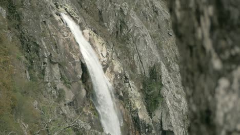 Natural-rocky-waterfall-shot-handheld,-north-portugal