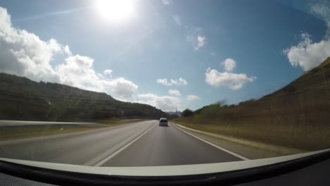 POV-Hyperlapse-Ansicht-Beim-Fahren-Auf-Der-Insel-Kreta