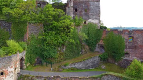 Castillo-De-Güssing,-Burgenland-Austria-Burg-Schlaining-Castillo-Medieval-Drone-Aéreo