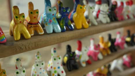 Ceramic-Cat-Figures-Art-on-Shelf