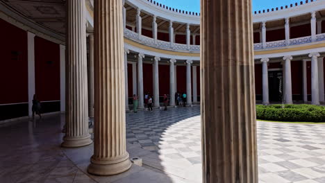 Beauty-of-Zappeion-Hall-of-Athens,-Greece,-slow-motion-moving-shot