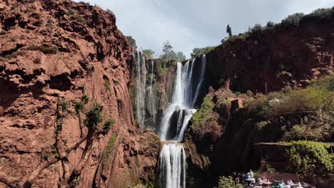 Ouzoud-Falls-waterfall-in-berber-village-North-Africa-Morocco,-nature-frame