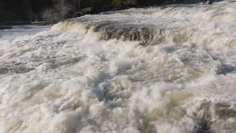 Rushing-waterfall-in-Owen-Sound,-Canada-during-daytime