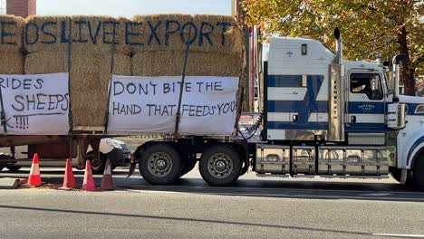 Protesta-De-Camiones-De-Exportación-De-Ovejas-En-Perth,-Australia-Occidental