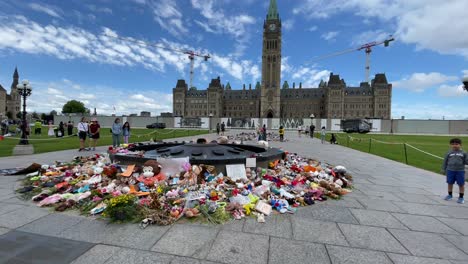 Ottawa-Memorial-for-Indigenous-children-lost-and-buried-at-former-residential-schools-in-Parliament-Hill-Canada-when-unmarked-graves-were-discovered-in-Saskatchewan-in-2021