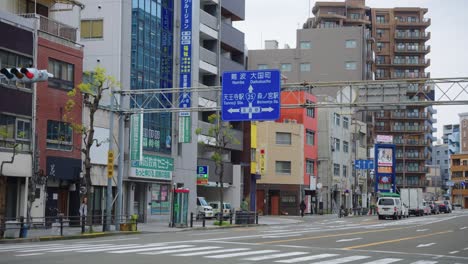 Osaka-Slow-motion-establishing-Shot-during-the-day-in-urban-area-of-Tennoji