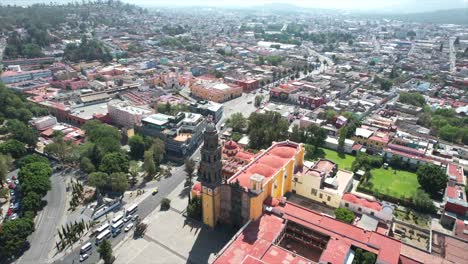 Parallax-shot-Ex-Convento-San-Francisco-right-side-of-chappel-view-of-the-front-of-the-Ex-Convento-and-tower