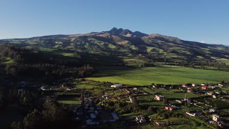 Drone-shot-of-the-beautiful-volcano-Rumiñahui-in-Ecuador