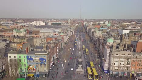 Imágenes-Aéreas-Del-Puente-Y-La-Calle-O&#39;Conneell-En-El-Centro-De-La-Ciudad-De-Dublín