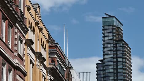 Looking-up-towards-Principal-Tower,-London,-United-Kingdom