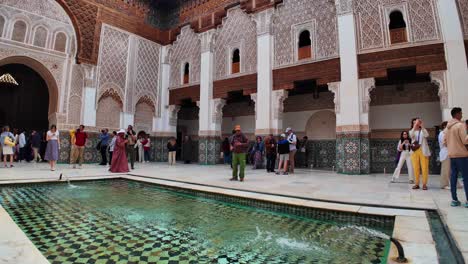 Medersa-Ben-Youssef-college-touristic-attraction-riad-in-Marrakech-Morocco