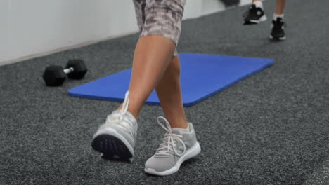 Close-up-of-woman-feet-skipping-on-one-leg