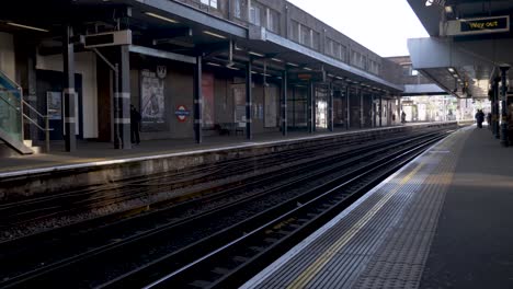 View-Along-Platforms-Of-Wembley-Park-Tube-Underground-Station-On-28-February-2022