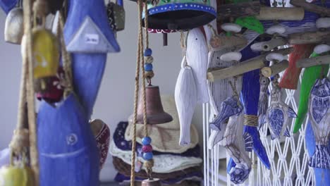 Close-up-of-beautiful-handmade-souvenirs-at-a-local-art-shop-in-Greece