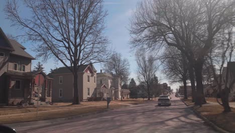 Driving-in-Residental-Neighborhood-of-Rural-American-Town