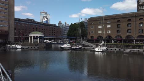 St-Katherine's-Dock-Tower-Hamlets-London,-England,-1st-July-2019